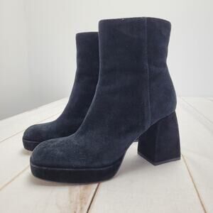 Dolce Vita Ulyses black suede platform chunky retro leather boots